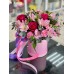 Φούξια και Ροζ τριαντάφυλλα για νεογέννητο κοριτσάκι